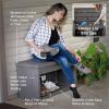 imageStep2 Lakewood Boot Bench Functional Entryway Rack Shoe Organizer Utility Bench Garage ampamp Mud Room Storage Brown