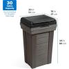 imageStep2 Lakewood Garbage Container  Dark Cedar  IndoorOutdoor Refuse Container  Large Capacity Garbage Receptacle  Decorative Trash Can with Lid  Ideal for Patio Kitchen Pool Storage and More
