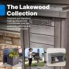 imageStep2 Lakewood Package Delivery Box Weather Resistant Large Outdoor Parcel Storage Made of Durable Plastic Easy Install Lock ampamp Key Access Dark Cedar