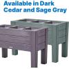 imageStep2 Lakewood Raised Planter Box Large Planters for Outdoor Plants Gardening and Flower Pot for Patio or Porch Easy Drainage Durable Plastic Sage GrayDark Cedar