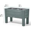 imageStep2 Lakewood Raised Planter Box Large Planters for Outdoor Plants Gardening and Flower Pot for Patio or Porch Easy Drainage Durable Plastic Sage GraySage Gray