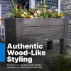 imageStep2 Lakewood Raised Planter Box Large Planters for Outdoor Plants Gardening and Flower Pot for Patio or Porch Easy Drainage Durable Plastic Sage GrayDark Cedar