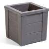 imageStep2 Lakewood Square Planter Large Planters for Outdoor Plants Gardening and Flower Pot for Patio or Porch Efficient Drainage Durable Plastic Sage Gray 2PackDark Cedar