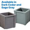 imageStep2 Lakewood Square Planter Large Planters for Outdoor Plants Gardening and Flower Pot for Patio or Porch Efficient Drainage Durable Plastic Sage Gray 2PackSage Gray