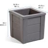 imageStep2 Lakewood Square Planter Large Planters for Outdoor Plants Gardening and Flower Pot for Patio or Porch Efficient Drainage Durable Plastic Sage Gray 2PackDark Cedar