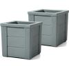 imageStep2 Lakewood Square Planter Large Planters for Outdoor Plants Gardening and Flower Pot for Patio or Porch Efficient Drainage Durable Plastic Sage Gray 2PackSage Gray