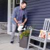 imageStep2 Lakewood Square Planter Large Planters for Outdoor Plants Gardening and Flower Pot for Patio or Porch Efficient Drainage Durable Plastic Sage Gray 2PackDark Cedar