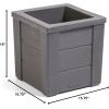 imageStep2 Lakewood Square Planter Large Planters for Outdoor Plants Gardening and Flower Pot for Patio or Porch Efficient Drainage Durable Plastic Sage Gray 2PackDark Cedar