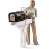 imageStep2 Mailmaster Hudson Mailbox ampamp Post Weather Resistant Large Outdoor Mailboxes Made of Durable Plastic Easy to Install Flag Included BlackWhite  Black