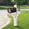 imageStep2 Mailmaster Hudson Mailbox ampamp Post Weather Resistant Large Outdoor Mailboxes Made of Durable Plastic Easy to Install Flag Included BlackWhite  Black
