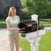 imageStep2 Mailmaster Hudson Mailbox ampamp Post Weather Resistant Large Outdoor Mailboxes Made of Durable Plastic Easy to Install Flag Included BlackWhite  Black