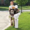 imageStep2 Mailmaster Hudson Mailbox ampamp Post Weather Resistant Large Outdoor Mailboxes Made of Durable Plastic Easy to Install Flag Included BlackWhite  Black