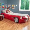 imageStep2 Roadster ToddlertoTwin Bed Crib to Twin Transition Race Car Bed Adjustable Ages 3 Years Old Easy Assembly RedRed Roadster