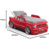 imageStep2 Roadster ToddlertoTwin Bed Crib to Twin Transition Race Car Bed Adjustable Ages 3 Years Old Easy Assembly RedRed Truck
