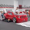 imageStep2 Roadster ToddlertoTwin Bed Crib to Twin Transition Race Car Bed Adjustable Ages 3 Years Old Easy Assembly RedRed Truck