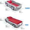 imageStep2 Roadster ToddlertoTwin Bed Transition Race Car Bed for Boys ampamp Girls Adjustable Made of Durable Plastic For Toddlers 3 Years Old Gray