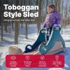 imageStep2 Snow Runner Kids Ride On Toy ampamp Outdoor Snow Sled ampamp Toboggan Fits 2 Riders Made of Durable Plastic Max Weight 120 lbs for Toddlers 36 Years Old Tan ampamp Green