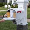 imageStep2 TowntoTown XL PostMount Mailbox Weather Resistant Large Outdoor Mailboxes Made of Durable Plastic Easy to Install USPS T4 Sized Mailbox Flag Included Onyx BlackClassic White