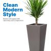 imageStep2 Tremont Tall Round Tapered Planter Large Planters for Outdoor Plants Gardening and Flower Pot for Patio or Porch Efficient Drainage Durable Plastic Dark Cedar 1PackDark Cedar