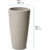 imageStep2 Tremont Tall Round Tapered Planter Large Planters for Outdoor Plants Gardening and Flower Pot for Patio or Porch Efficient Drainage Durable Plastic Dark Cedar 1PackConcrete