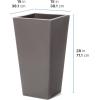 imageStep2 Tremont Tall Round Tapered Planter Large Planters for Outdoor Plants Gardening and Flower Pot for Patio or Porch Efficient Drainage Durable Plastic Dark Cedar 1PackDark Cedar