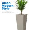 imageStep2 Tremont Tall Round Tapered Planter Large Planters for Outdoor Plants Gardening and Flower Pot for Patio or Porch Efficient Drainage Durable Plastic Dark Cedar 1PackConcrete