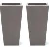 imageStep2 Tremont Tall Round Tapered Planter Large Planters for Outdoor Plants Gardening and Flower Pot for Patio or Porch Efficient Drainage Durable Plastic Dark Cedar 1PackDark Cedar