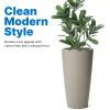 imageStep2 Tremont Tall Round Tapered Planter Large Planters for Outdoor Plants Gardening and Flower Pot for Patio or Porch Efficient Drainage Durable Plastic Dark Cedar 1PackConcrete