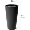 imageStep2 Tremont Tall Round Tapered Planter Large Planters for Outdoor Plants Gardening and Flower Pot for Patio or Porch Efficient Drainage Durable Plastic Dark Cedar 1PackOnyx Black