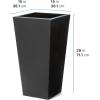 imageStep2 Tremont Tall Round Tapered Planter Large Planters for Outdoor Plants Gardening and Flower Pot for Patio or Porch Efficient Drainage Durable Plastic Dark Cedar 1PackOnyx Black