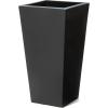 imageStep2 Tremont Tall Round Tapered Planter Large Planters for Outdoor Plants Gardening and Flower Pot for Patio or Porch Efficient Drainage Durable Plastic Dark Cedar 1PackOnyx Black