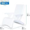 imageStep2 Vero Adirondack Chair Stylish Poolside Lounger FadeResistant Waterproof Patio Furniture for Sun Shelf Use in Pools up to 9Inches of Water Weighted WhiteChair