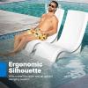 imageStep2 Vero Pool Chair FadeResistant Waterproof Patio Furniture for Sun Shelf Use in Pools up to 9Inches of Water Weighted White15Inch Depth