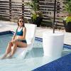 imageStep2 Vero Pool Chair FadeResistant Waterproof Patio Furniture for Sun Shelf Use in Pools up to 9Inches of Water Weighted White15Inch Depth