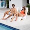 imageStep2 Vero Pool Chair FadeResistant Waterproof Patio Furniture for Sun Shelf Use in Pools up to 9Inches of Water Weighted White9Inch Depth