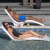 imageStep2 Vero Pool Lounger FadeResistant Waterproof Patio Furniture Pool Lounge Chair for Sun Shelf Use in Pools with Shelves Up to 9Inches Deep or Outside Pool Deck Weighted WhiteWeighted