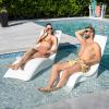 imageStep2 Vero Pool Lounger FadeResistant Waterproof Patio Furniture Pool Lounge Chair for Sun Shelf Use in Pools with Shelves Up to 9Inches Deep or Outside Pool Deck Weighted WhiteWeighted  Riser