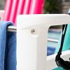 imageStep2 Vero Poolside Organizer OutdoorIndoor Waterproof Patio Furniture Pool ampamp Toy Storage Made of Durable Plastic White