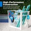 imageStep2 Vero Poolside Organizer OutdoorIndoor Waterproof Patio Furniture Pool ampamp Toy Storage Made of Durable Plastic White