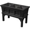 imageStep2 Atherton Raised Planter Box Large Planters for Outdoor Plants Gardening and Flower Pot for Patio or Porch Easy Drainage Durable Plastic Sage GrayOnyx Black