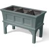imageStep2 Atherton Raised Planter Box Large Planters for Outdoor Plants Gardening and Flower Pot for Patio or Porch Easy Drainage Durable Plastic Sage GraySage Gray