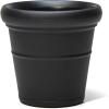 imageStep2 Claremont Tall Round Planter Large Planters for Outdoor Plants Gardening and Flower Pot for Patio or Porch Efficient Drainage Durable Plastic Terracotta 2PackOnyx Black