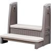 imageStep2 Hot Tub Storage Steps with Handrails 2Step Stool Waterproof Stairs for OutdoorIndoor Pool or Jacuzzi Made of Durable Plastic GrayDark Cedar