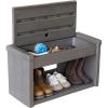 imageStep2 Lakewood Boot Bench Functional Entryway Rack Shoe Organizer Utility Bench Garage ampamp Mud Room Storage Brown