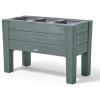 imageStep2 Lakewood Raised Planter Box Large Planters for Outdoor Plants Gardening and Flower Pot for Patio or Porch Easy Drainage Durable Plastic Sage GraySage Gray