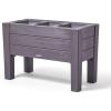 imageStep2 Lakewood Raised Planter Box Large Planters for Outdoor Plants Gardening and Flower Pot for Patio or Porch Easy Drainage Durable Plastic Sage GrayDark Cedar