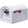 imageStep2 TowntoTown XL PostMount Mailbox Weather Resistant Large Outdoor Mailboxes Made of Durable Plastic Easy to Install USPS T4 Sized Mailbox Flag Included Onyx BlackClassic White