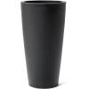 imageStep2 Tremont Tall Round Tapered Planter Large Planters for Outdoor Plants Gardening and Flower Pot for Patio or Porch Efficient Drainage Durable Plastic Dark Cedar 1PackOnyx Black