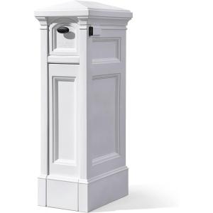 imageStep2 Atherton Reserve Storage Mailbox ampamp Post Extra Storage Weather Resistant Large Outdoor Mailboxes Made of Durable Plastic Easy to Install Flag Included Classic WhiteClassic White