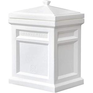 imageStep2 Express Package Delivery Box Weather Resistant Large Outdoor Parcel Storage Made of Durable Plastic No Installation Secures Packages BlackWhite